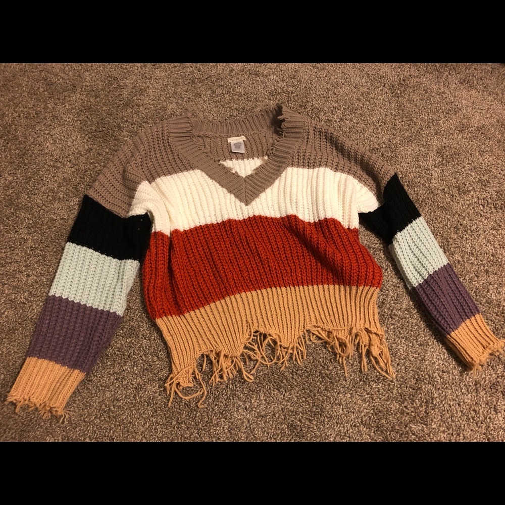 Distressed Knit Sweater